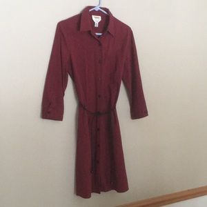 Black/red gingham shirt dress